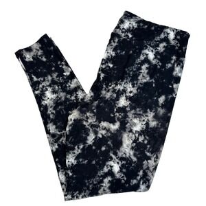 LuLaRoe Womens Leggings Size TC2 Black Gray White Tie Dye Plus 18+ NWT